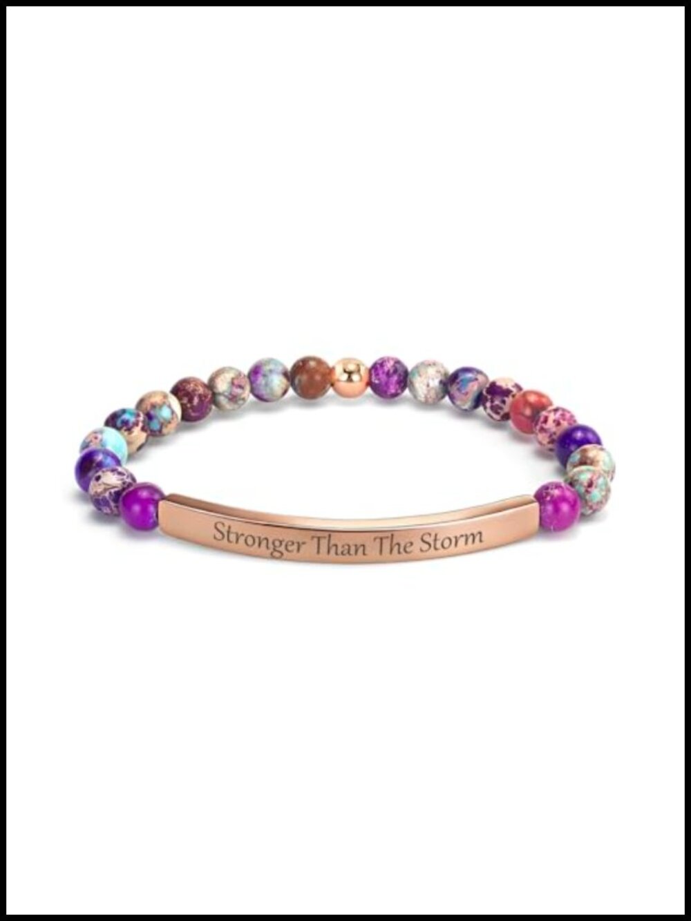 Christian Bracelet 18K Gold Plated Imperial Jasper Faith Scripture Jewelry